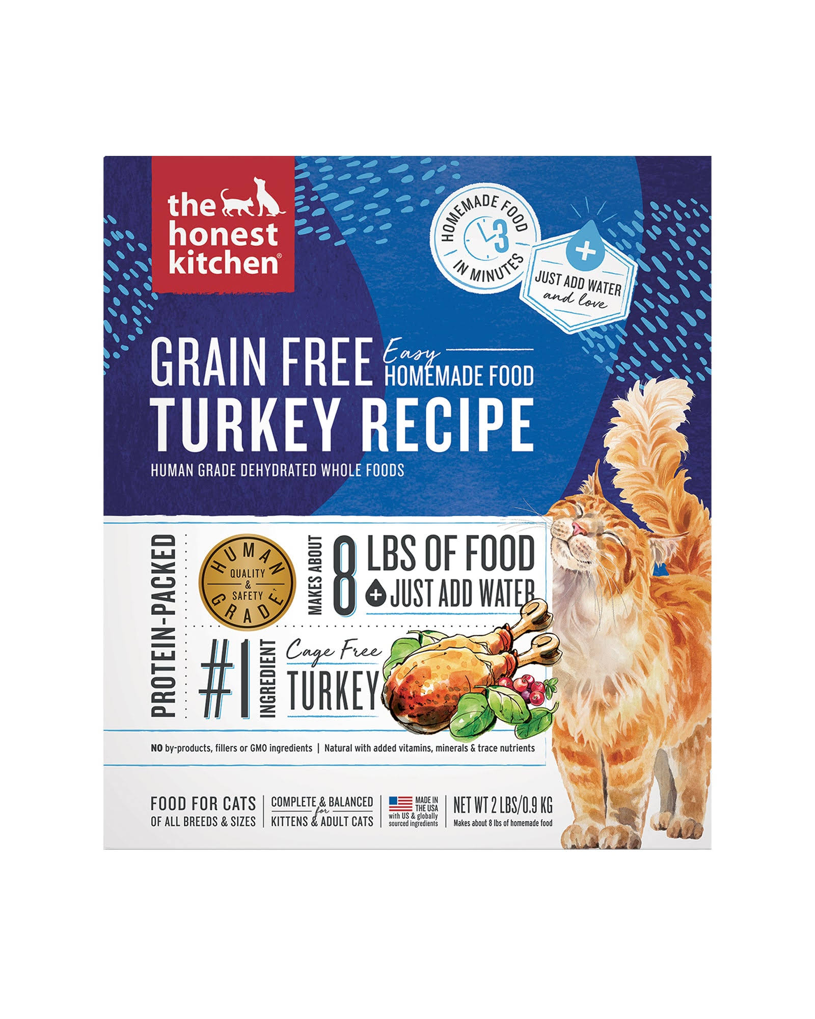 The Honest Kitchen Dehydrated Grain Free Turkey Cat Food, 2 lbs.