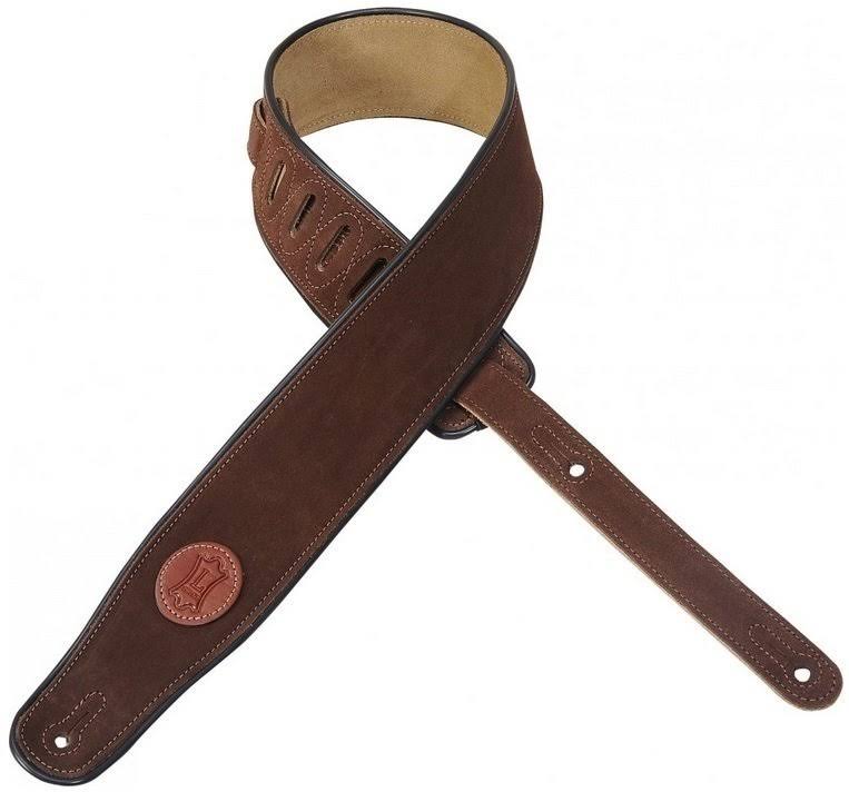 Levys Suede Leather Guitar Strap - Brown