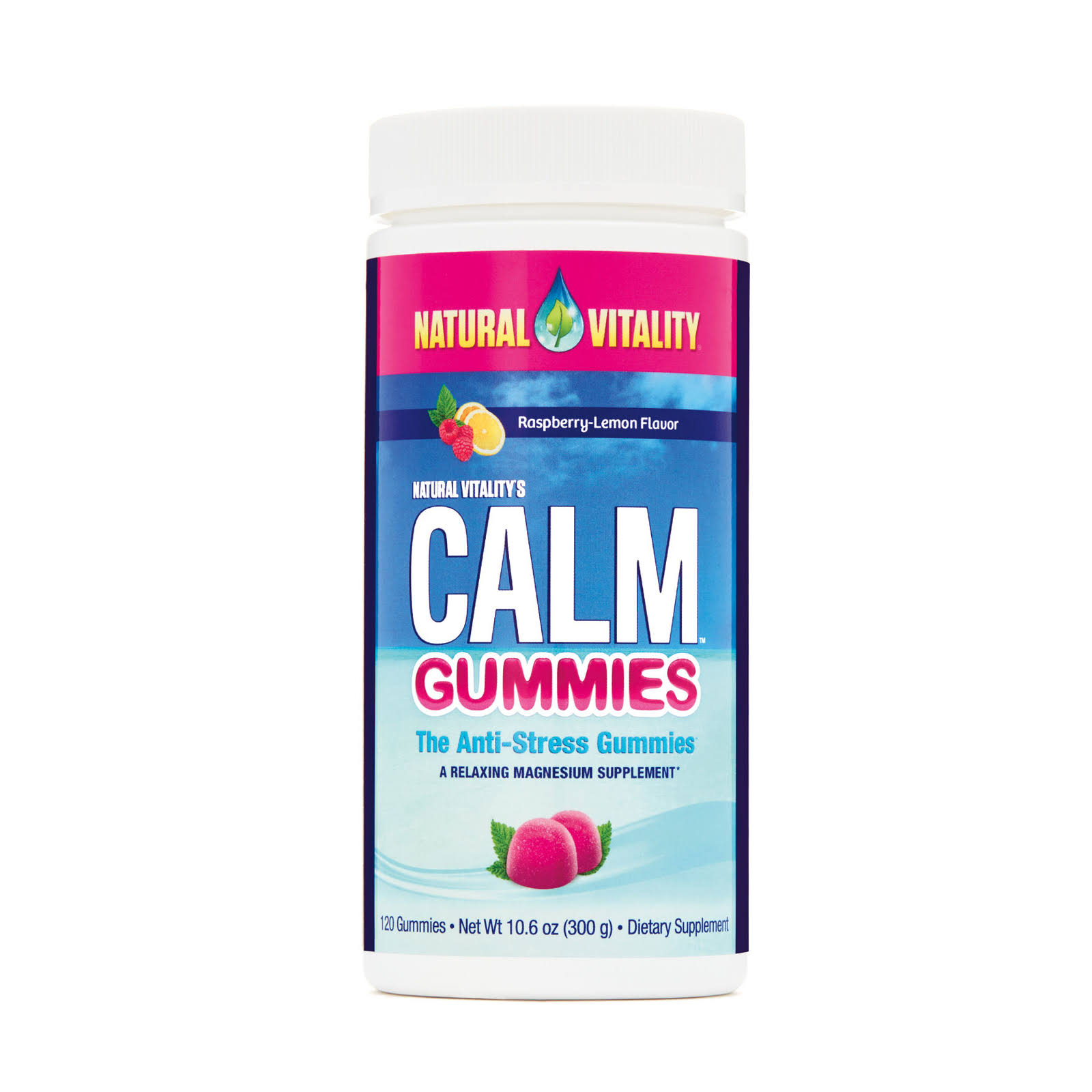 Natural Vitality Calm the Anti-Stress Gummies - Raspberry Lemon, x120