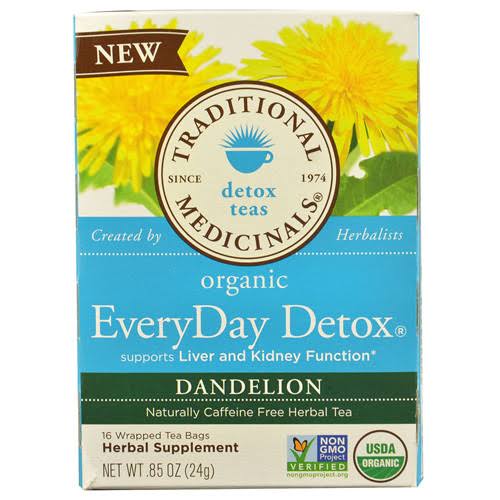 Traditional Medicinals Organic EveryDay Detox Dandelion Wrapped Tea Bags - 0.85oz, x16