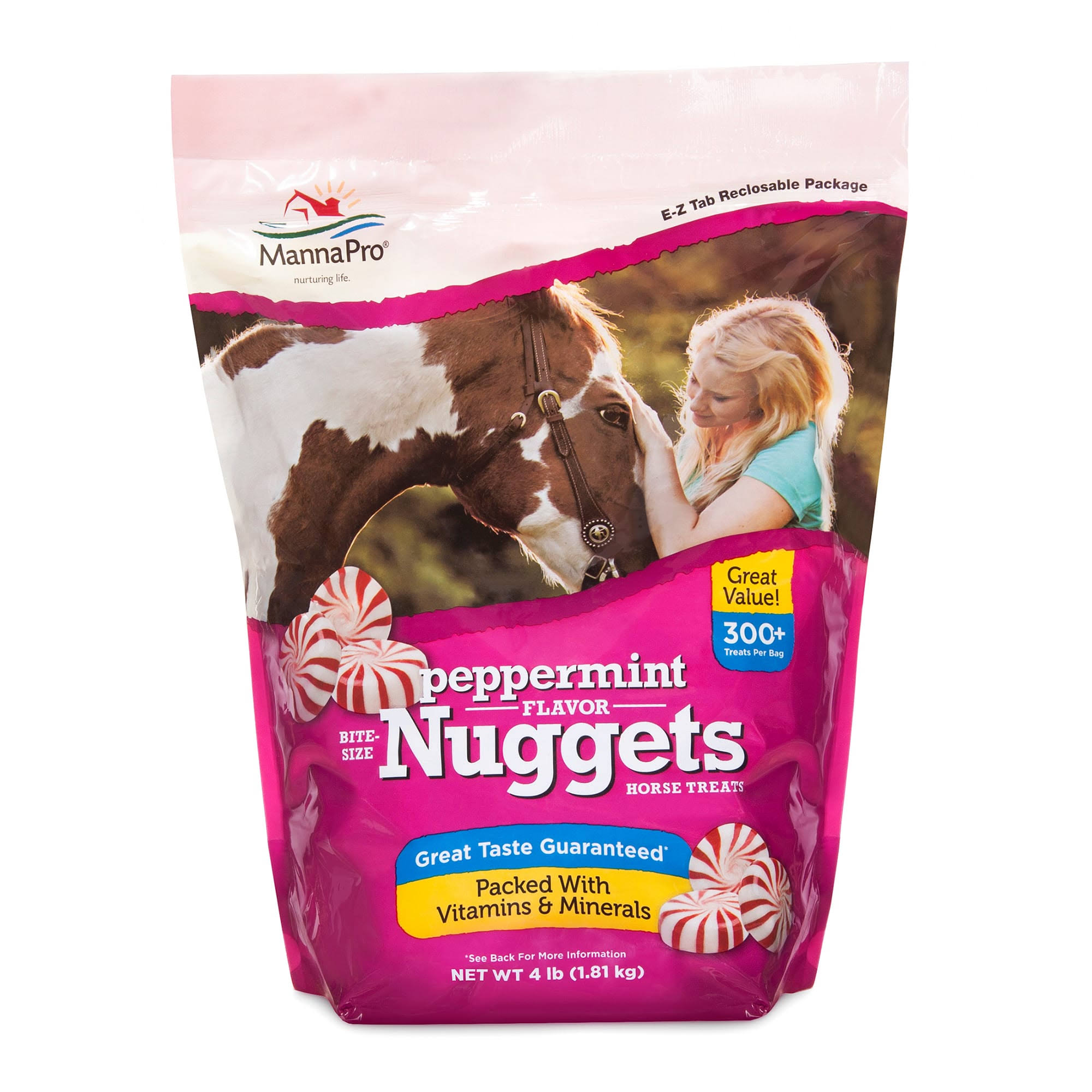 Manna Pro Bite Size Nuggets Horse Treat - Peppermint, 4lbs