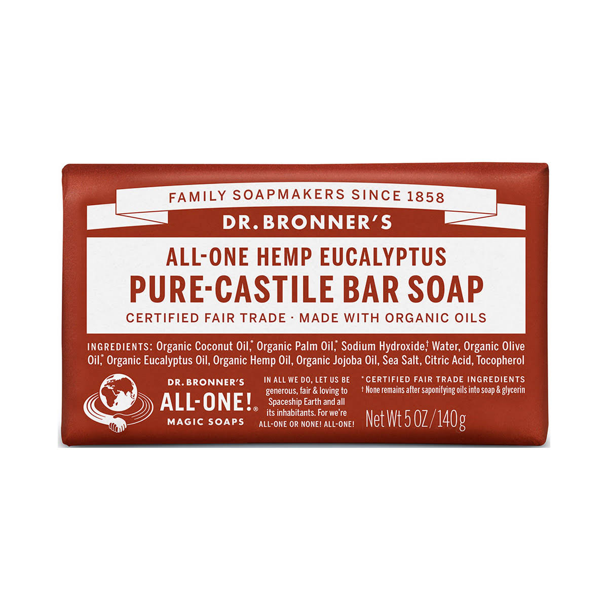 Dr. Bronner's Pure-Castile Soap - Eucalyptus, 140g