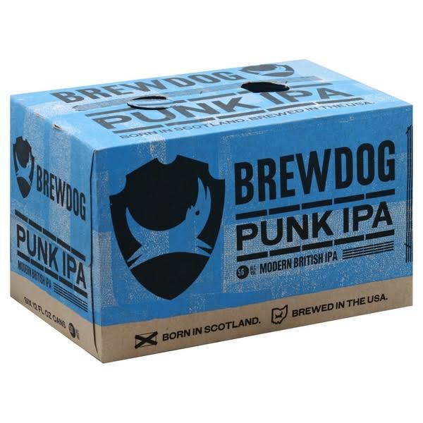 BrewDog Beer, IPA, Punk - 6 pack, 12 fl oz cans