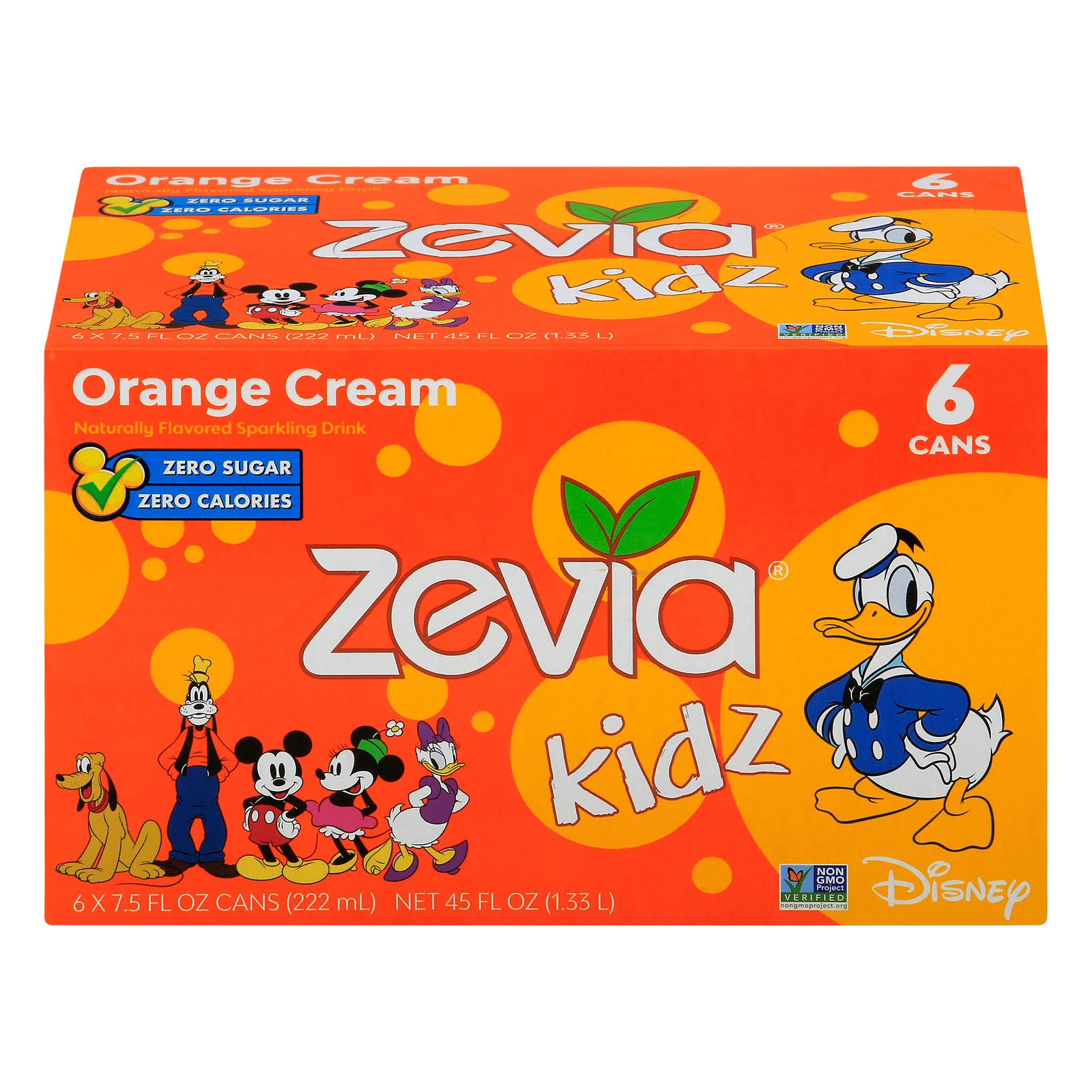 Zevia Kidz Sparkling Drink, Orange Cream - 6 pack, 7.5 fl oz cans