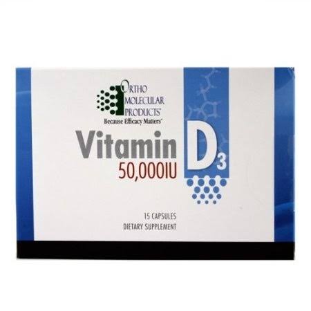 Ortho Molecular Products Vitamin D3 Dietary Supplement - 50000IU, 15 Capsules