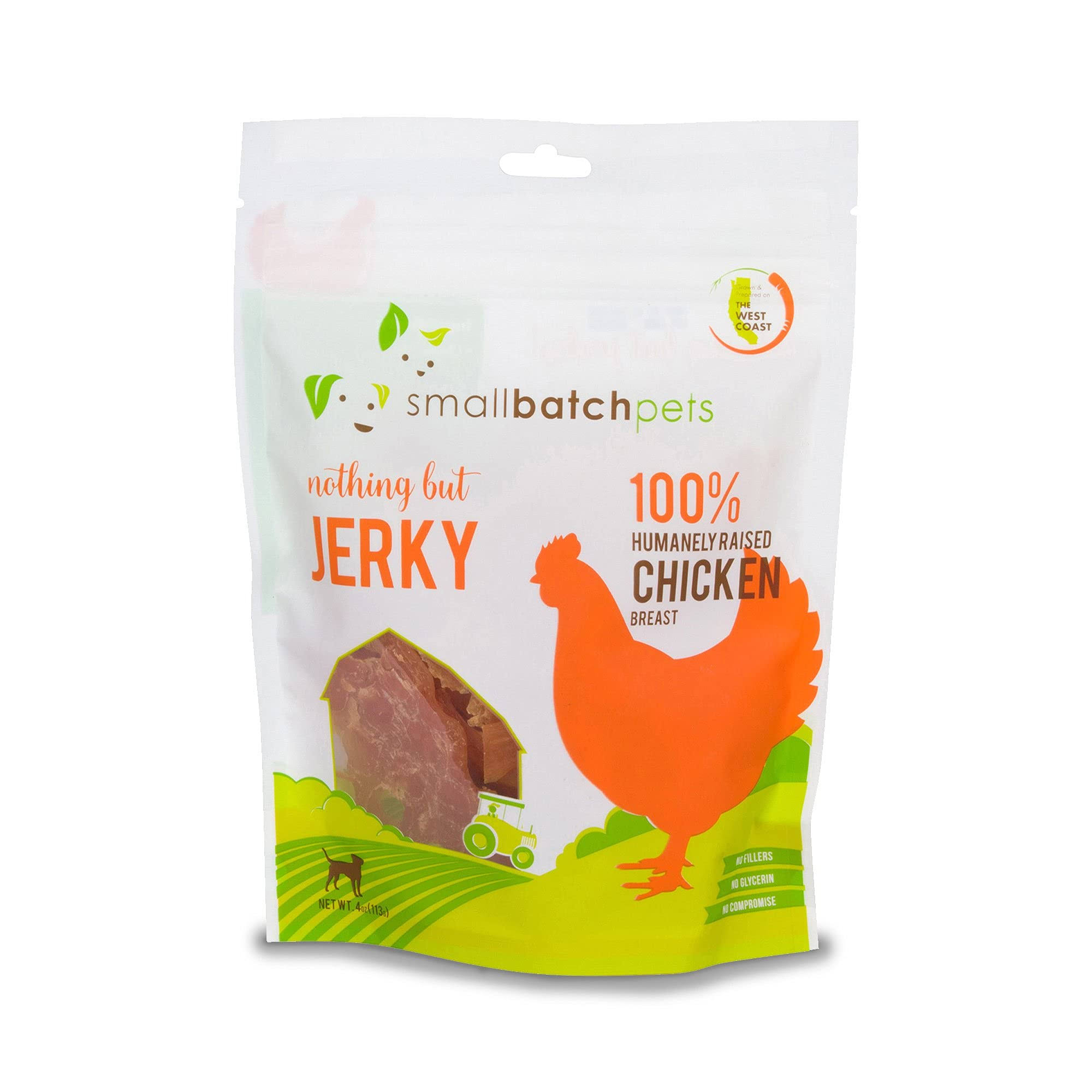 Smallbatch Jerky Dog Treats - Chicken, 4 oz