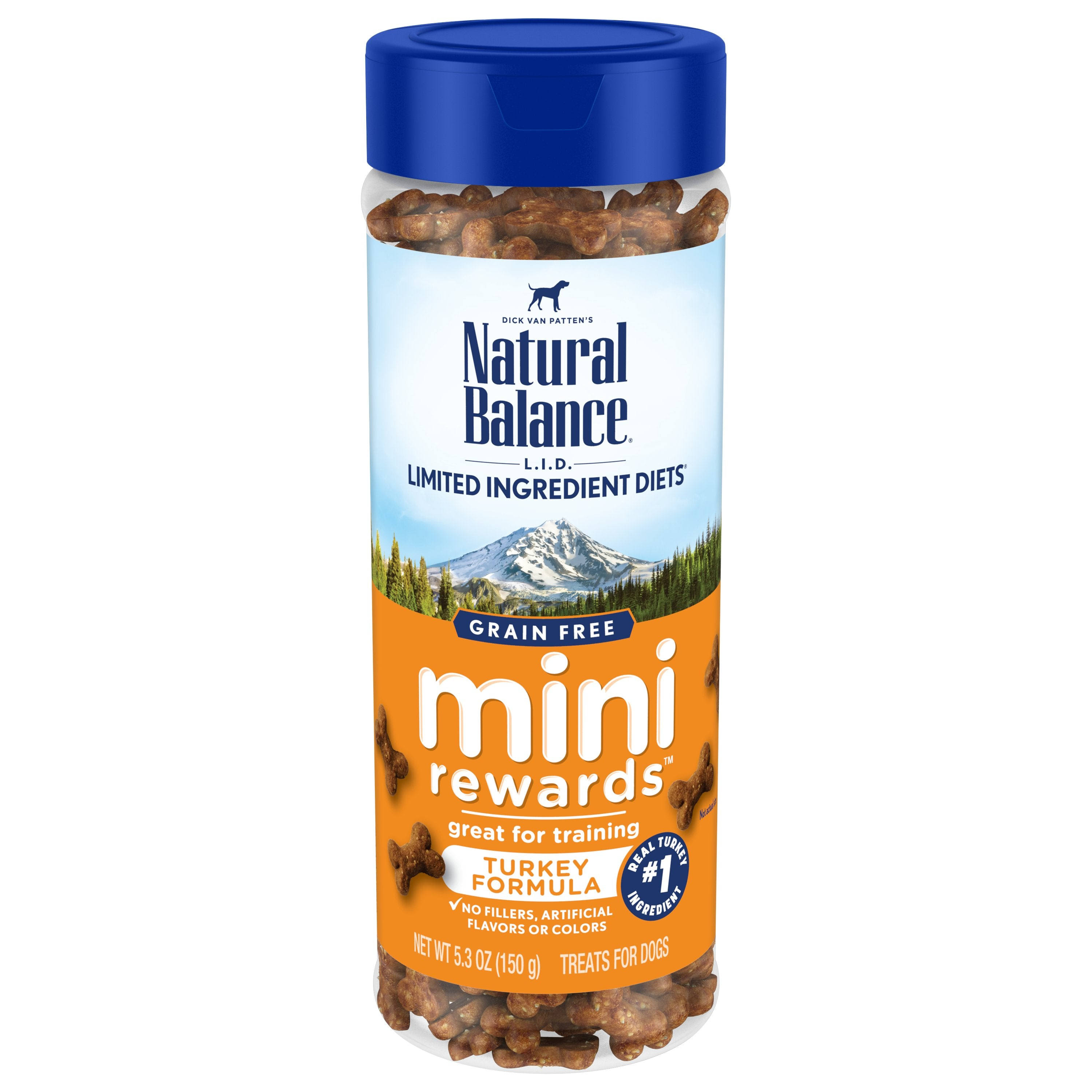 Natural Balance Limited Ingredient Mini-Rewards Turkey Grain-Free Dog Training Treats for Dogs | 5.3-oz. Canister