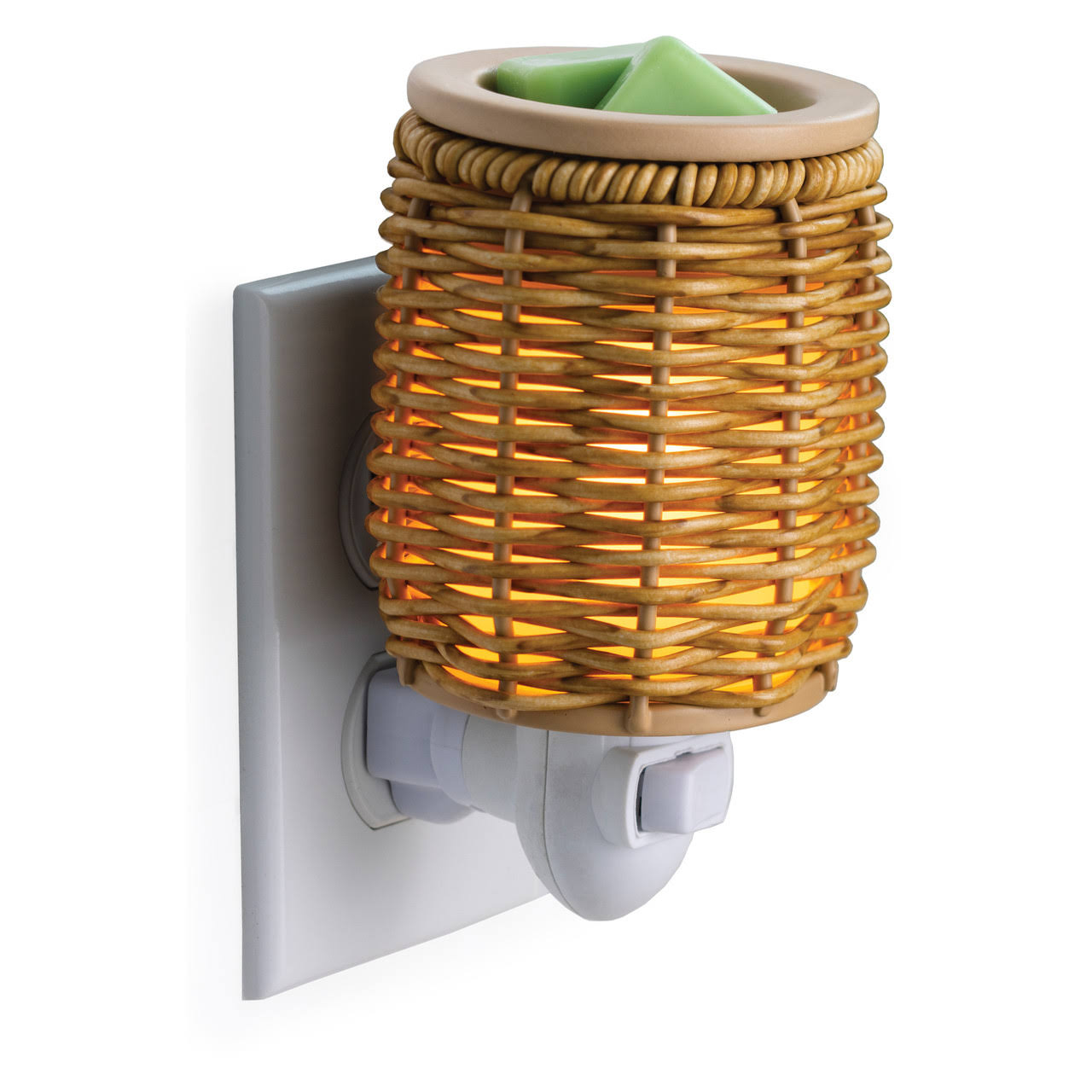 Candle Warmers Etc Wicker Lantern Pluggable Fragrance Warmer