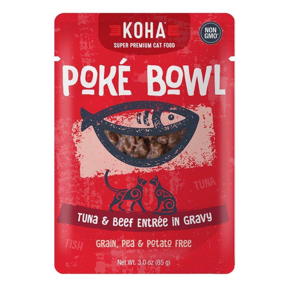 Koha Cat Poke Bowl Tuna & Beef Entrée in Gravy Wet Cat Food, 3-oz pouch