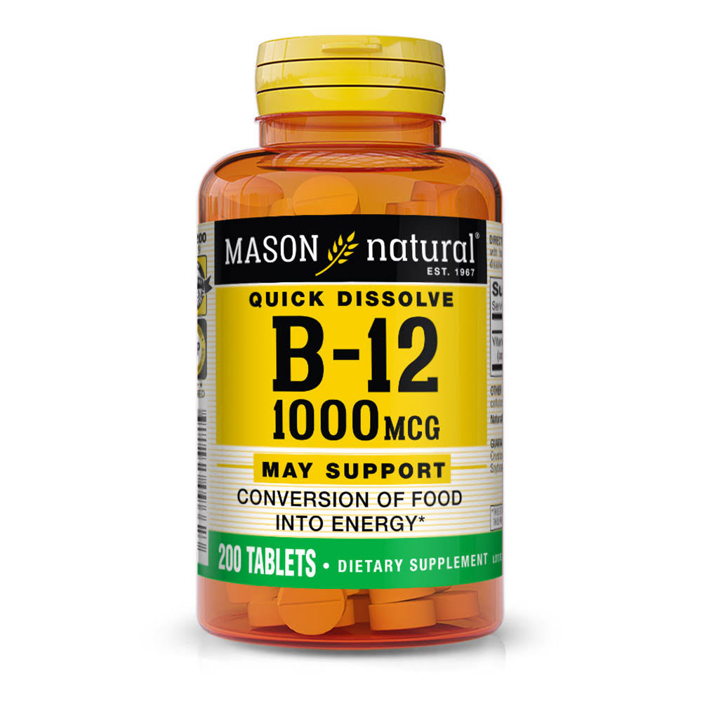 Mason Natural Vitamin B-12 1000mcg Supplement - 200 Tablets