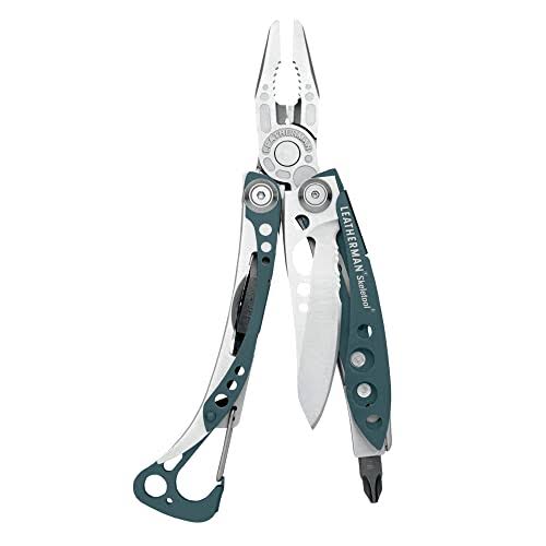 LEATHERMAN, Skeletool Lightweight Multitool with Combo Knife and Bottle Opener, Blue