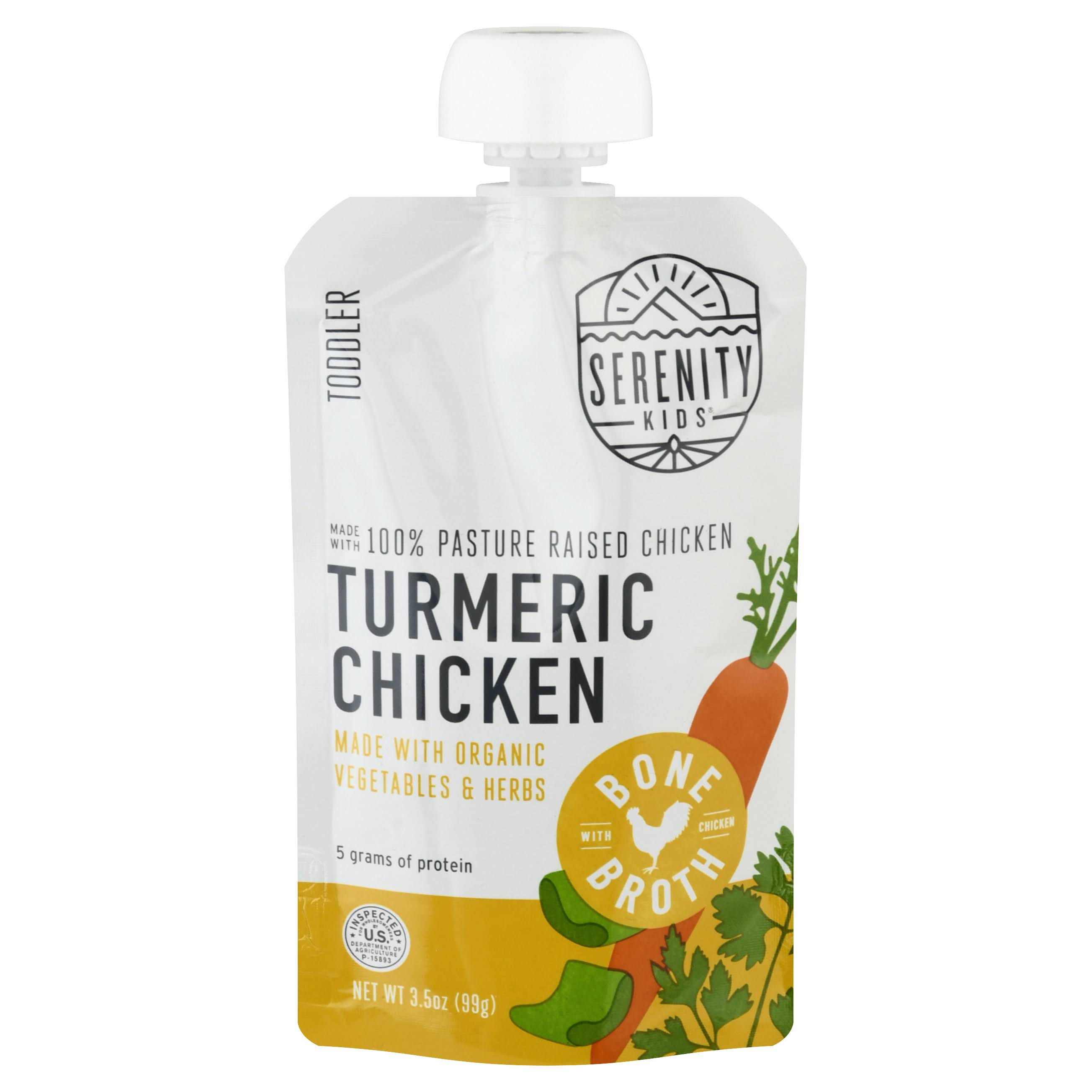 Serenity Kids Toddler Meals 100% Pasture Raised Turmeric Chicken with Organic Veggies Ginger & Onion 3.5 oz (99 g)