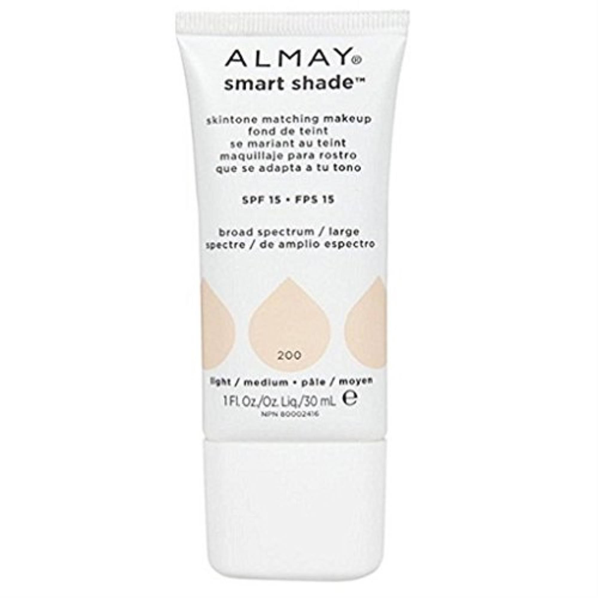 Almay Smart Shade Skin Tone Matching Makeup - 200 Light/Medium, 30ml