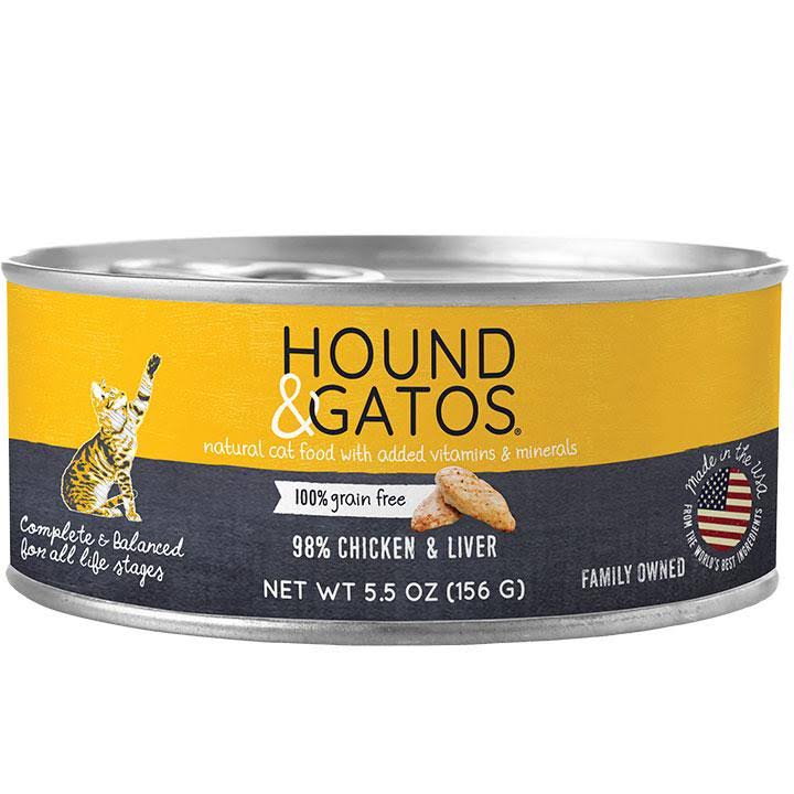 Hound & Gatos Chicken Liver Canned Cat Food, 24/5.5 oz