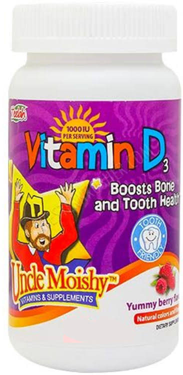 Uncle Moishy Vitamin D3 Supplement - 1000 IU, Berry, 120 Jellies