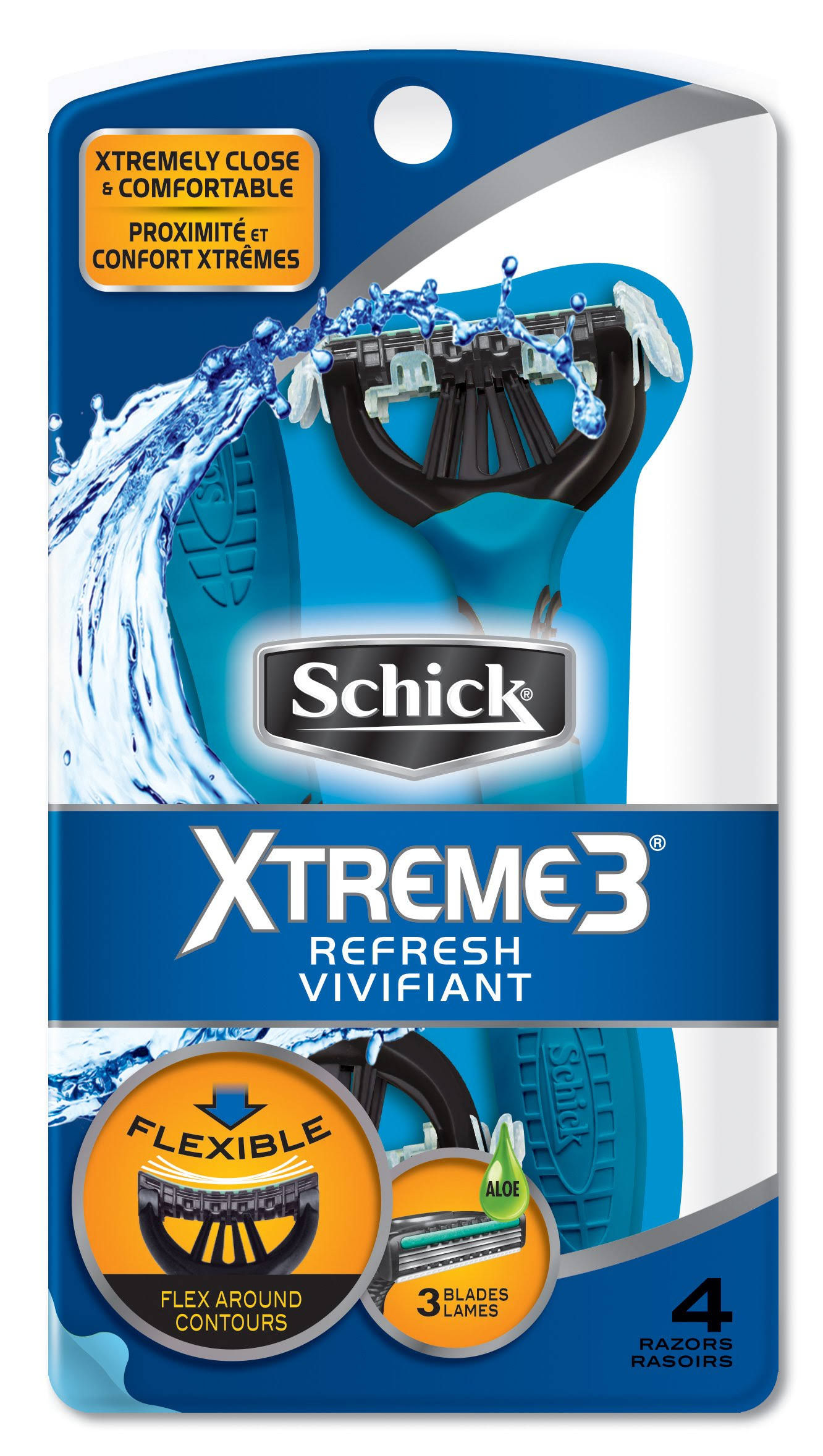Schick Xtreme3 Refresh Scented Handle Razor - 4 Pack
