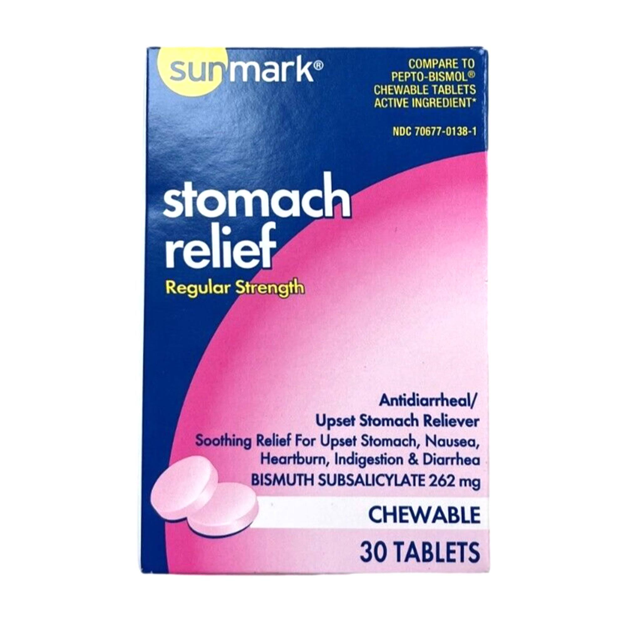 Stomach Relief Chewable Regular Strength 30 Chews by Sunmark