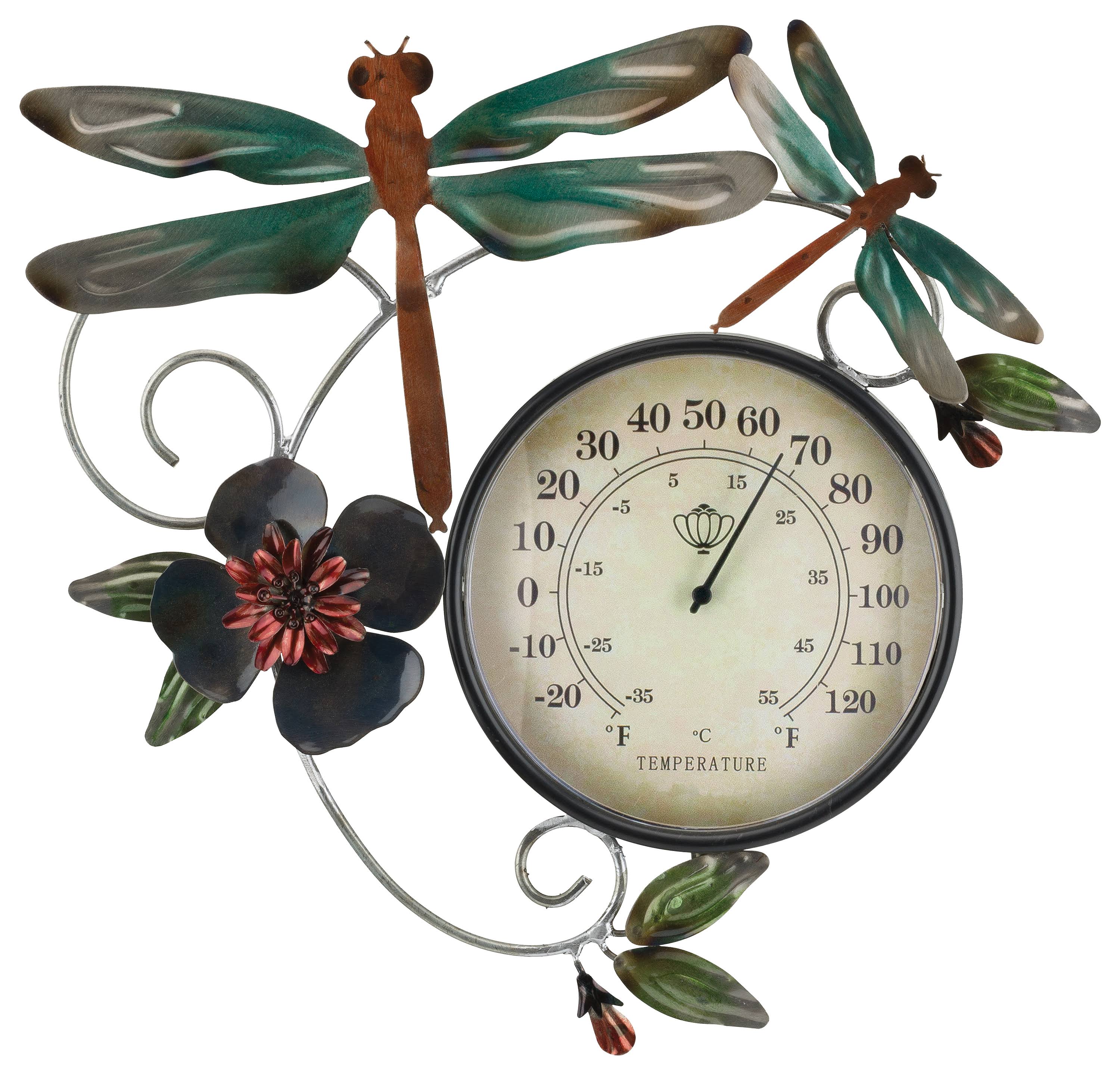 Regal Art & Gift Dragonfly Thermometer Metallic Wall Decor