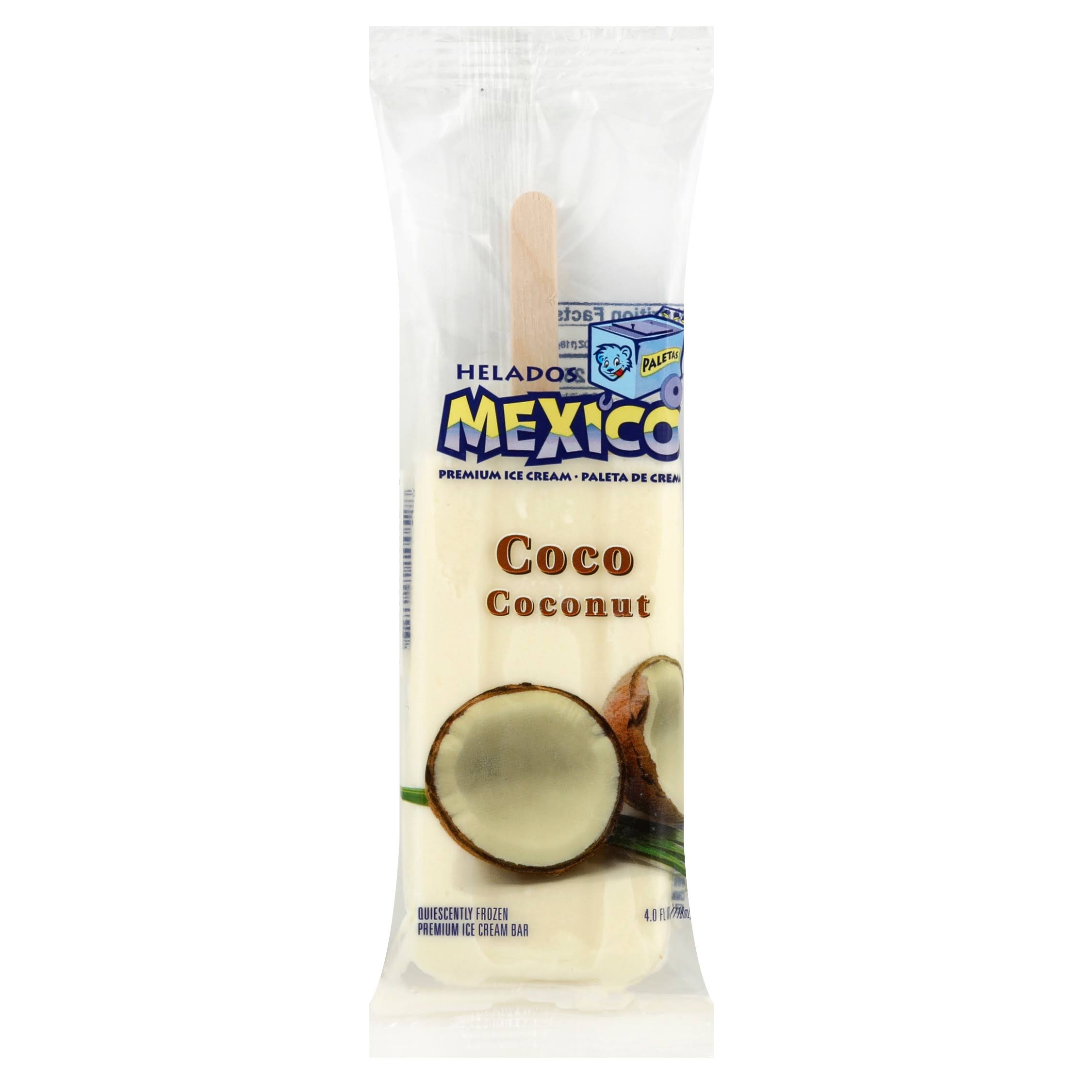 Helados Mexico Premium Ice Cream Bar - 4 oz, Coconut