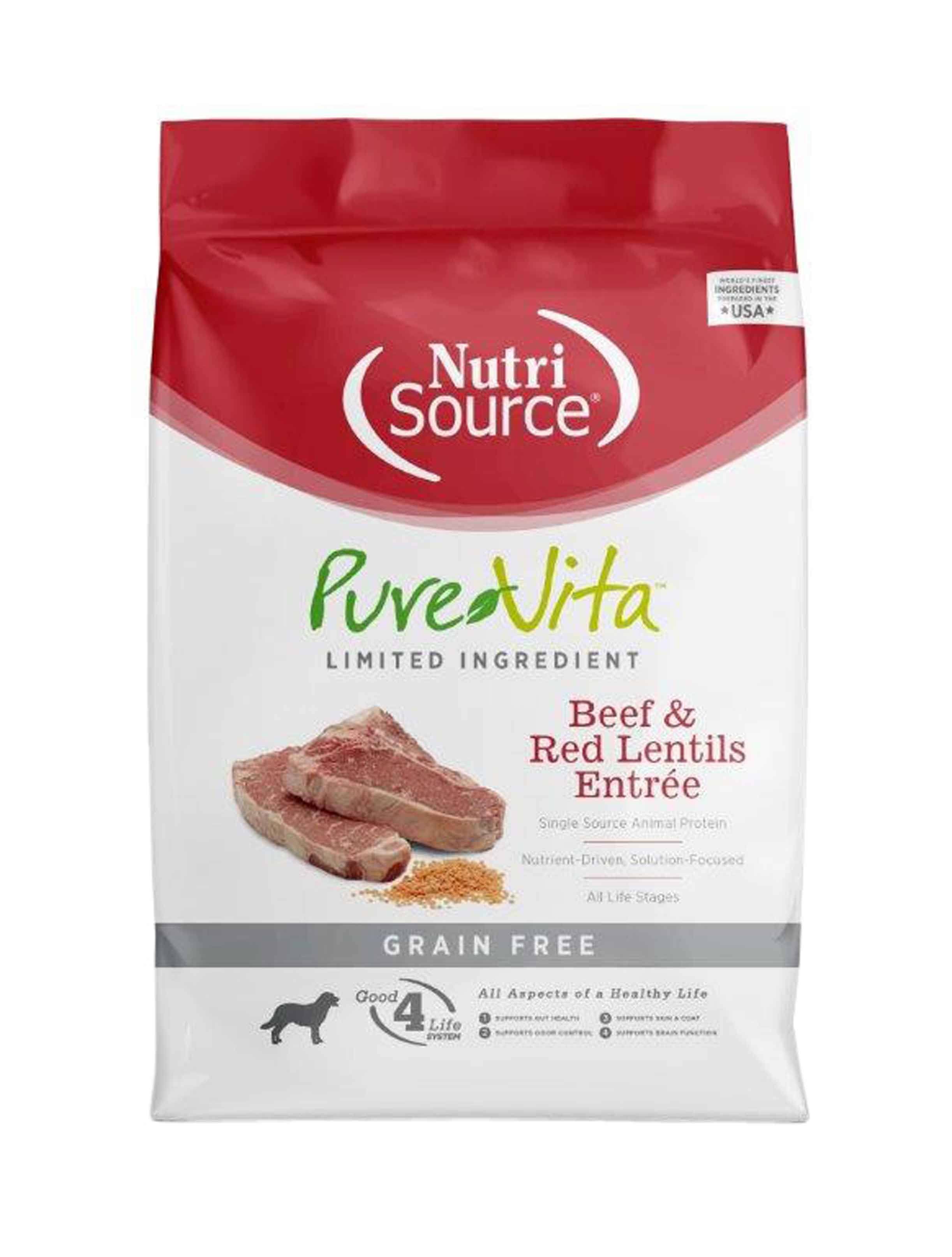 Pure Vita Nutri Source Grain Free Beef & Red Lentils, 5-Poun
