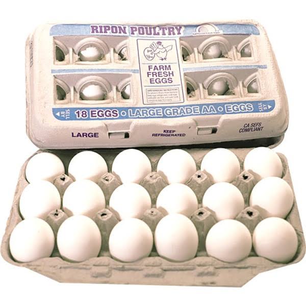 Ripon Grade AA Large Eggs - 18 Ct