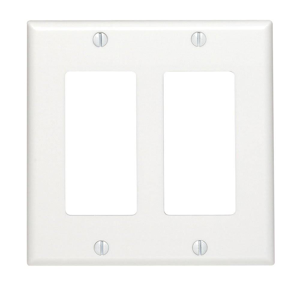 Union 80409w Residential-Grade Decor Wall Plates - Dual Gang, White
