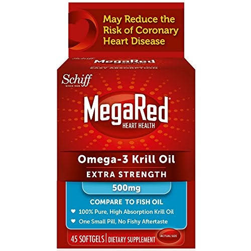 Schiff Megared Extra Strength Pure Omega 3 Krill Oil Supplement - 500 mg, 45 Count