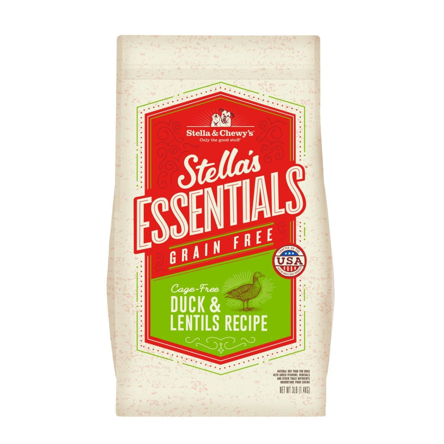 Stella & Chewy's Essentials Grain-Free Cage-Free Duck & Lentils Recipe Dog Food - 25-Lbs.