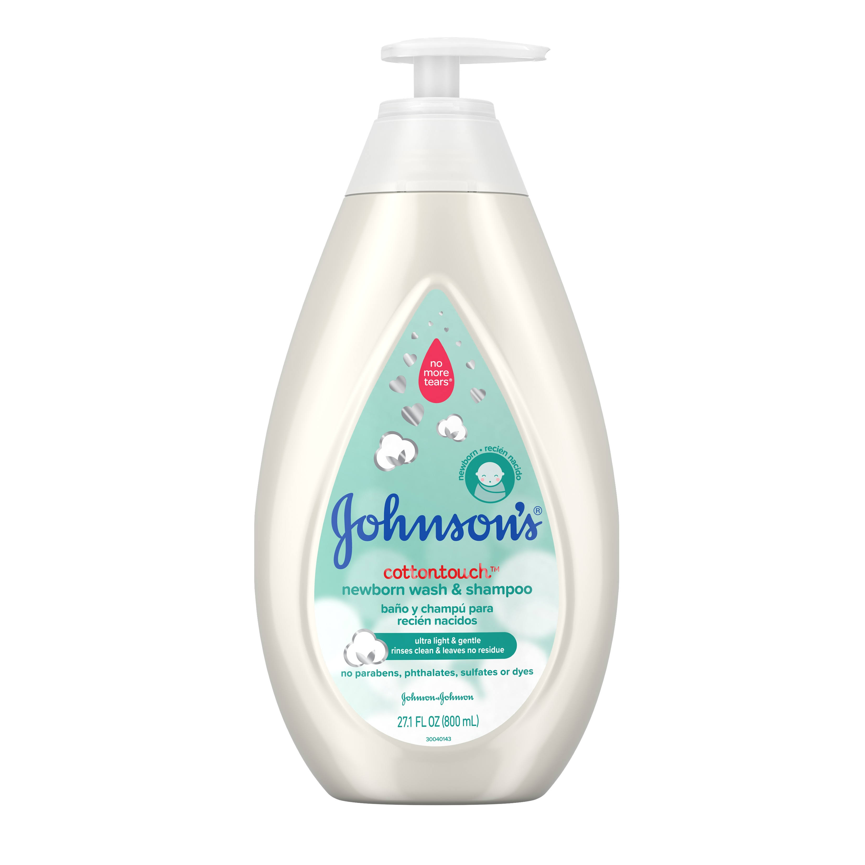 Johnson's Cotton Touch Newborn Baby Wash and Shampoo, 27oz