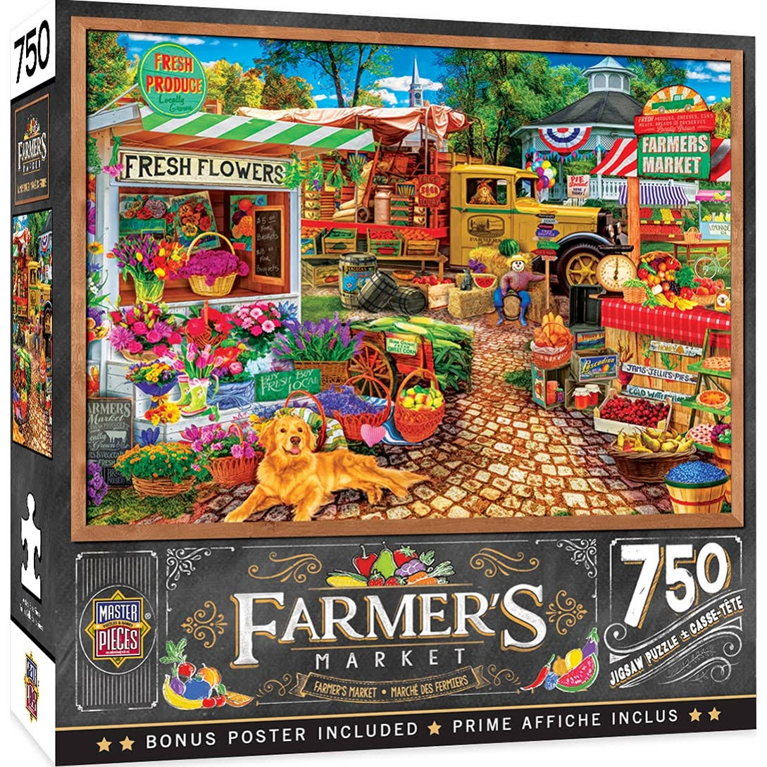 MasterPieces Farmer's Market - Sale on The Square 750 Piece Jigsaw Puzzle, Assorted
