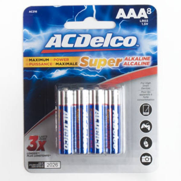 AC Delco Maximum Power AAA Batteries - 8pcs