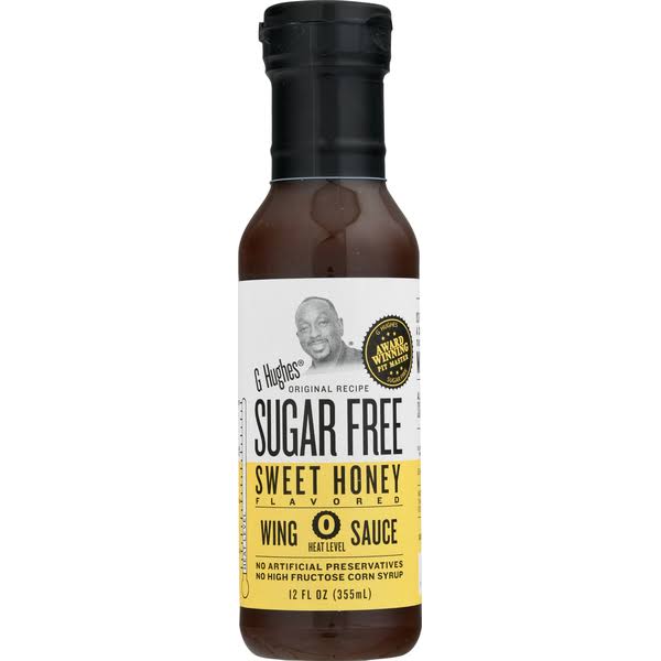 G Hughes Wing Sauce, Sugar Free, Sweet Honey Flavored - 12 fl oz