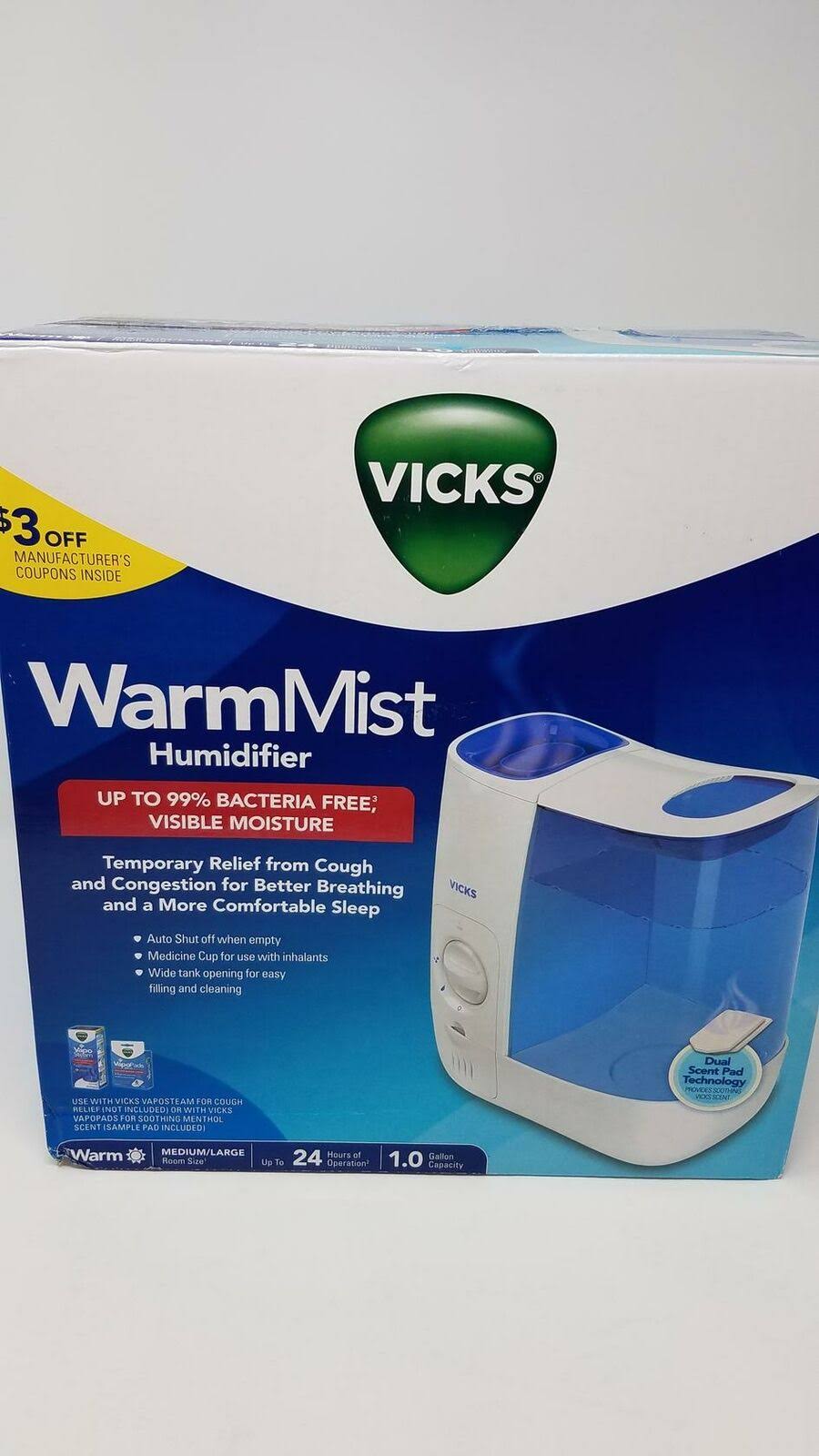 Vicks Humidifier, Warm Mist, Medium/Large