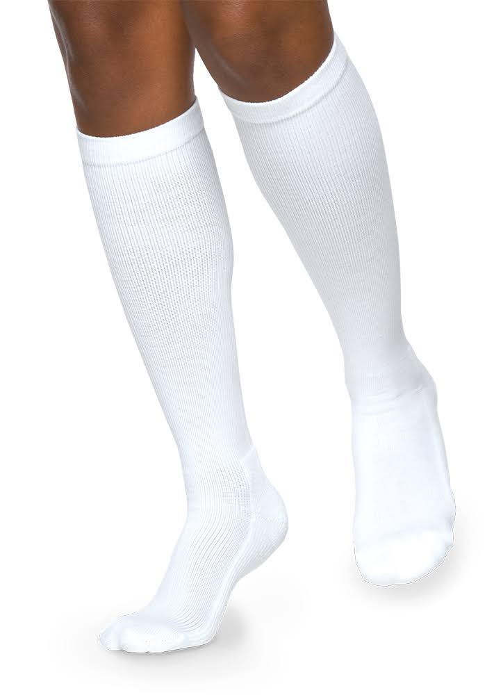 Sigvaris Cushioned Cotton Knee High Support Socks - Black, Size B