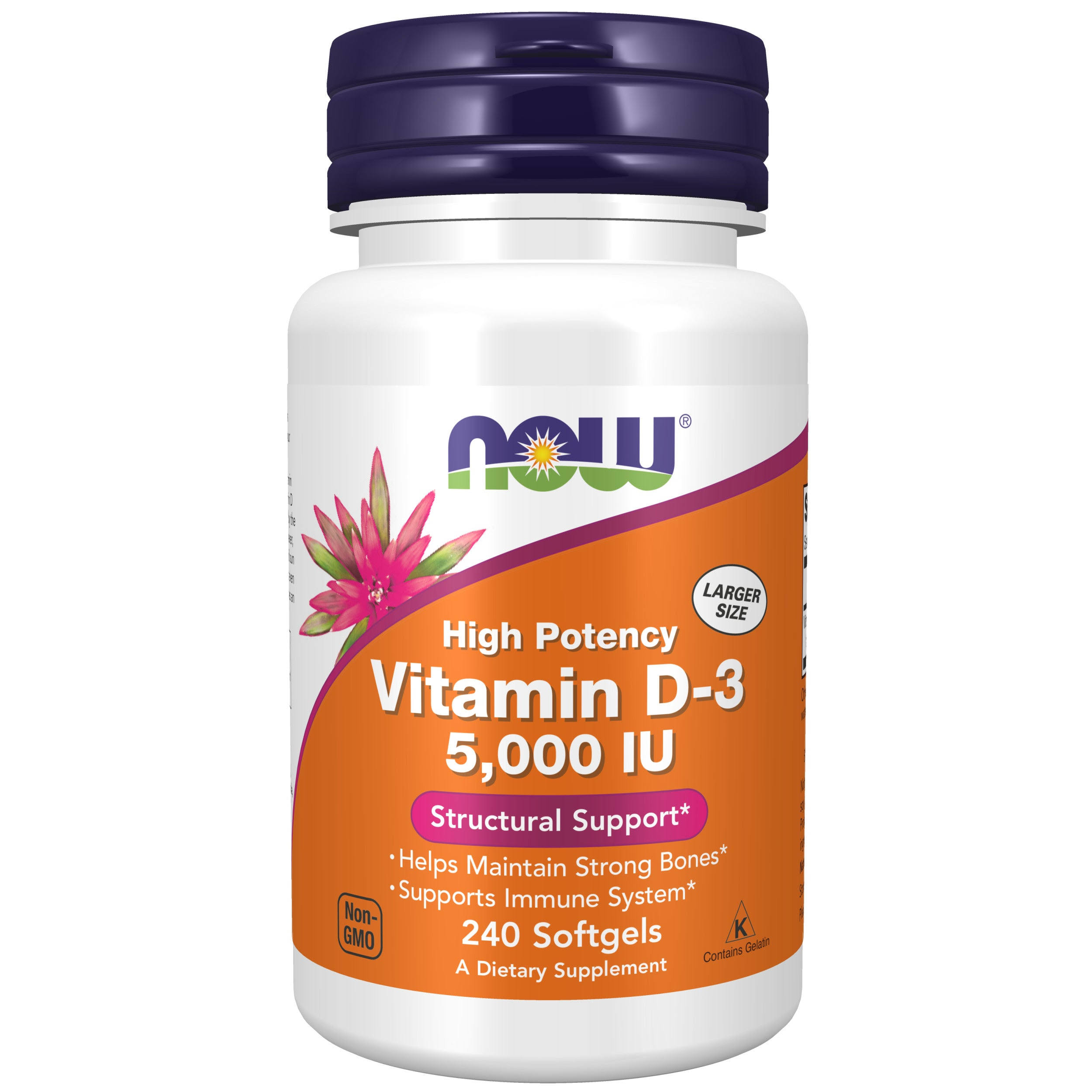 Now Foods Vitamin D-3 - 5000 IU, 240 Softgels