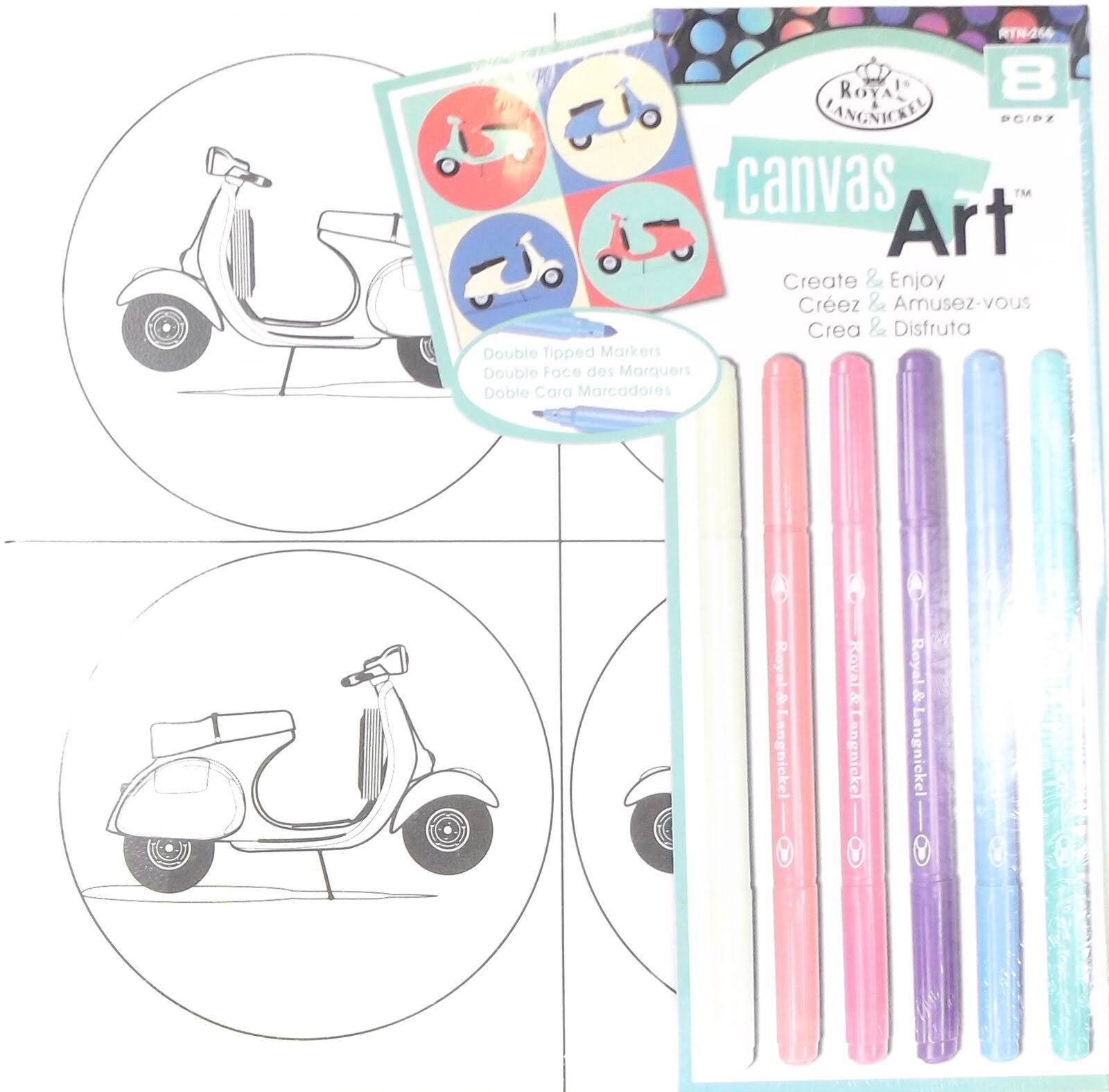 Royal & Langnickel Canvas Art Markers Kit Scooter