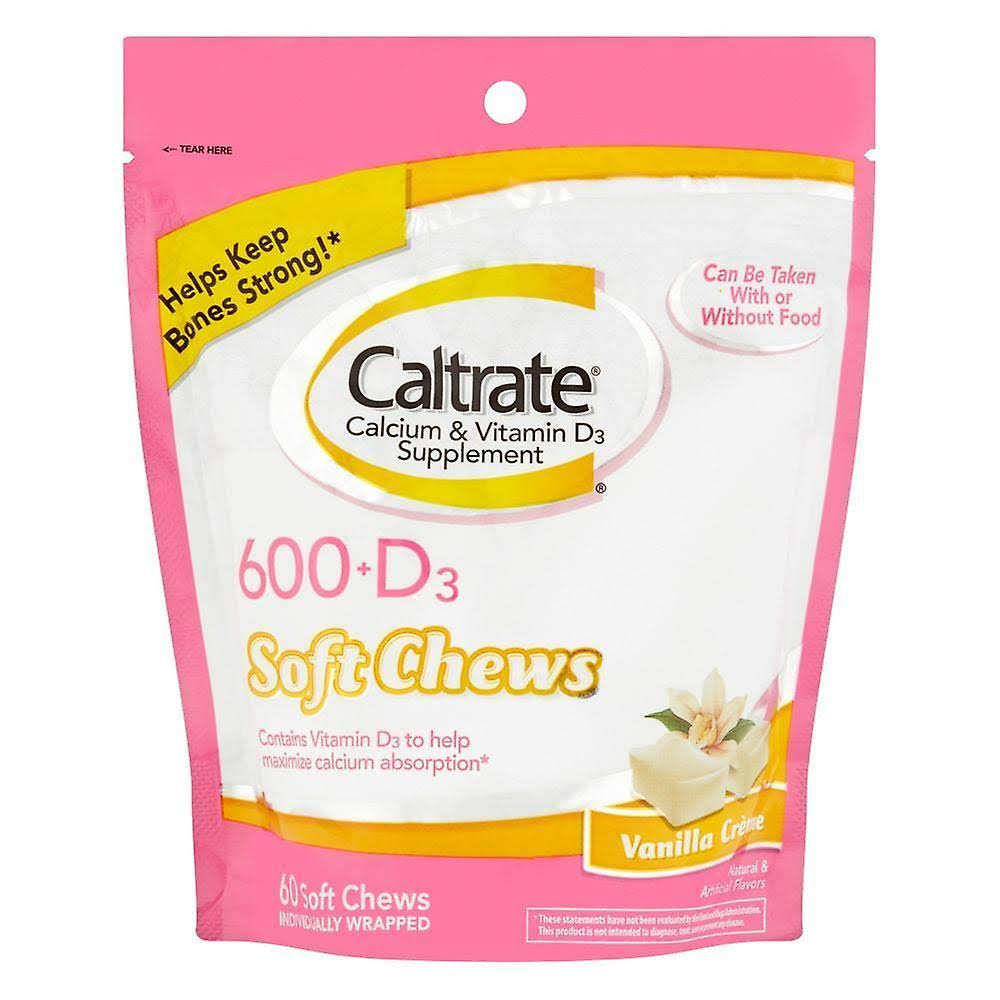 Caltrate Calcium Vitamin D Supplement - Vanilla Creme, 60ct
