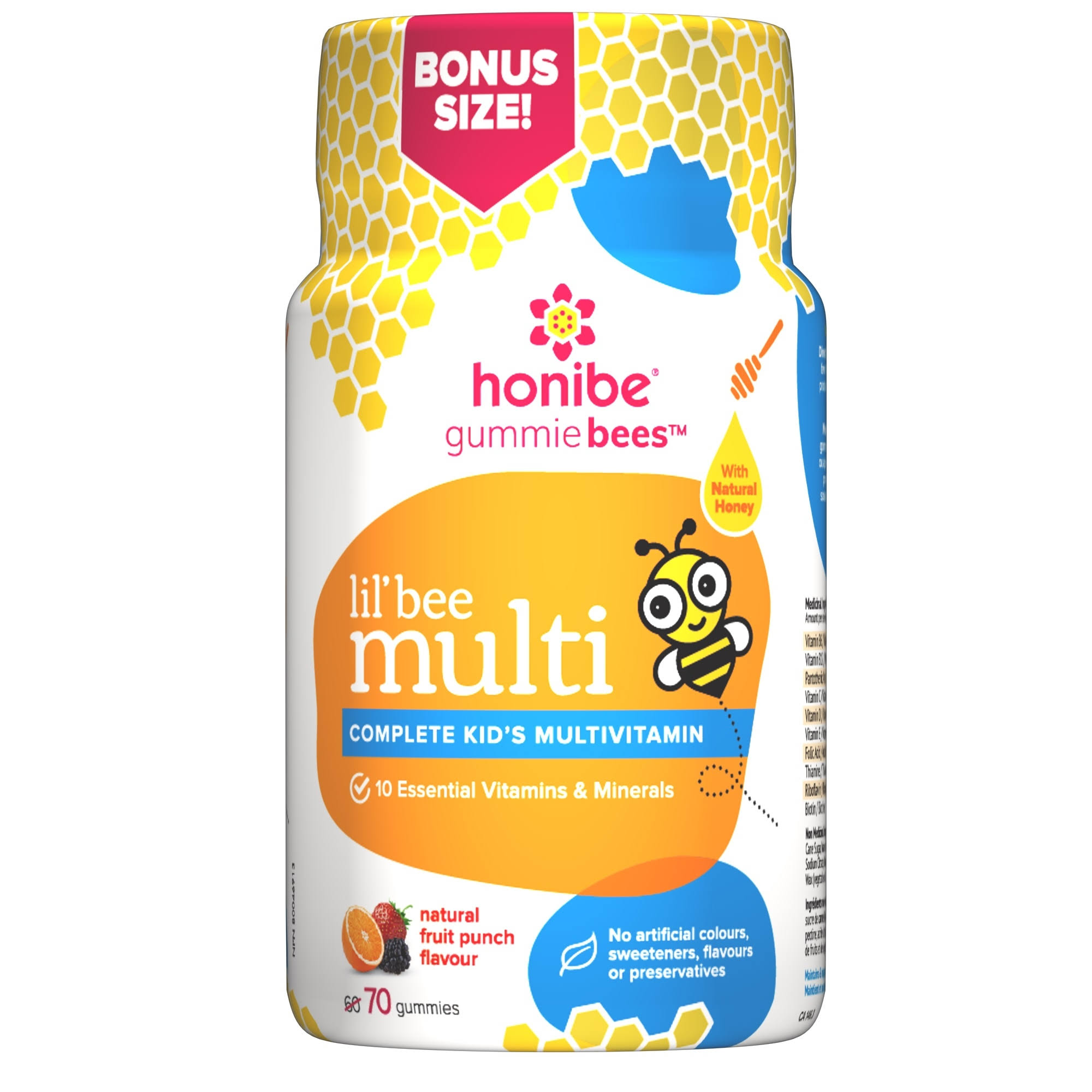 Honibe Complete Kids Multivitamin Gummies Fruit Punch 70 Gummies