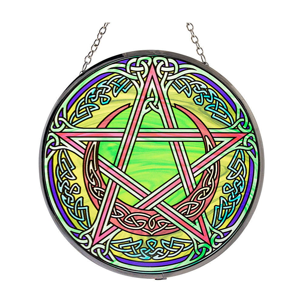 The Witches Sage Pentacle Glass Suncatcher