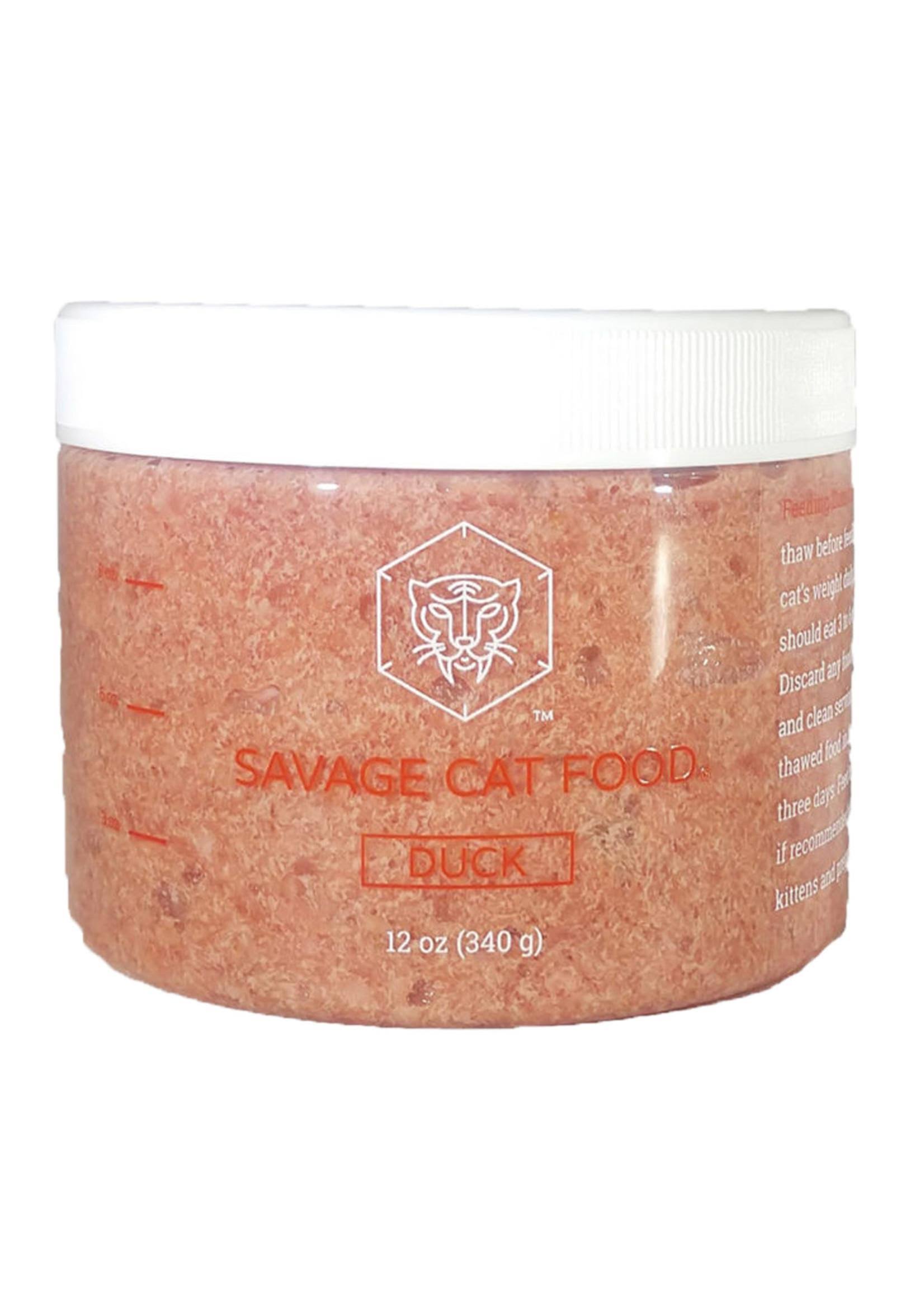 Savage 81894045 12 oz Small Frozen Duck Cat Food Tub