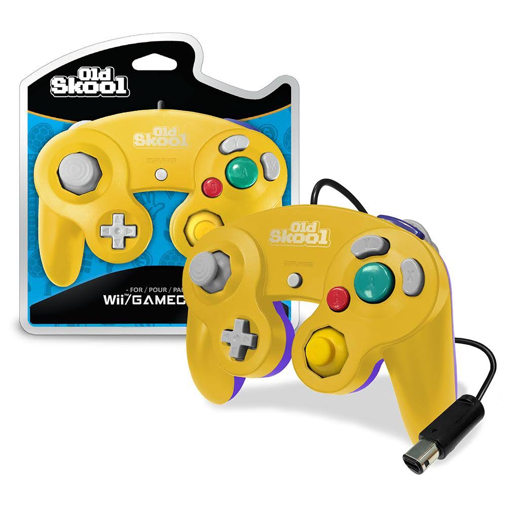 Old Skool Gamecube / Wii Compatible Controller - Yellow/Purple Special Edition