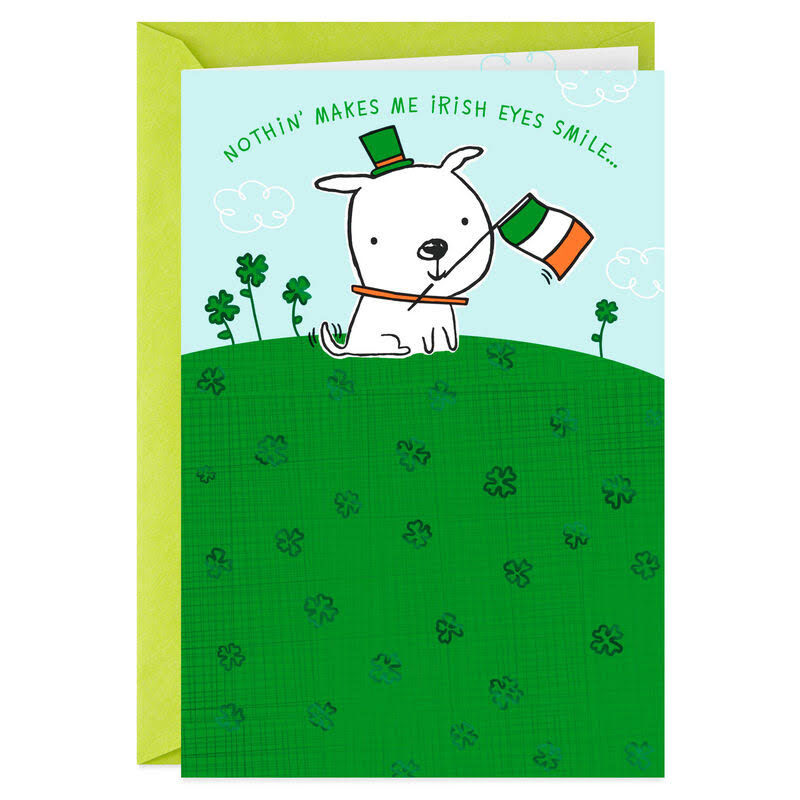Hallmark St. Patrick's Day Card, Dog with Irish Flag St. Patrick's Day Card