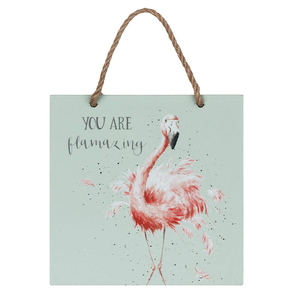 Wrendale ‘Pretty In Pink’ Flamingo Wooden Plaque