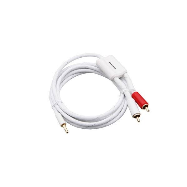 RadioShack Braided - 3ft 1/8 (3.5mm) Stereo to Dual RCA Plug Cable - White 4201347