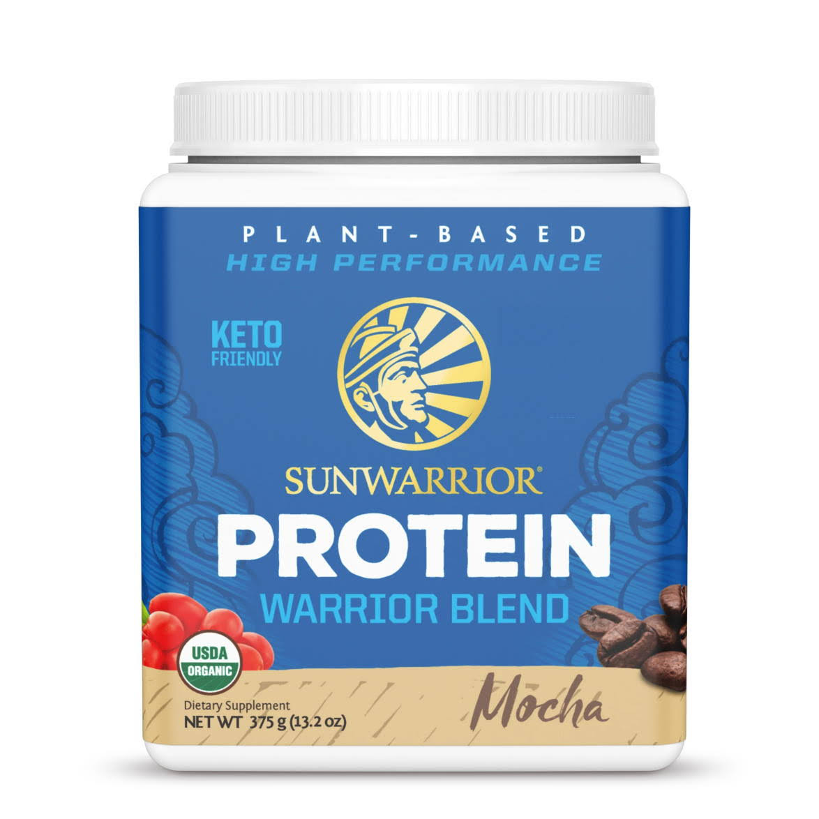 Sunwarrior Warrior Blend Plant-Based Organic Protein Mocha Supplement - 13.2oz