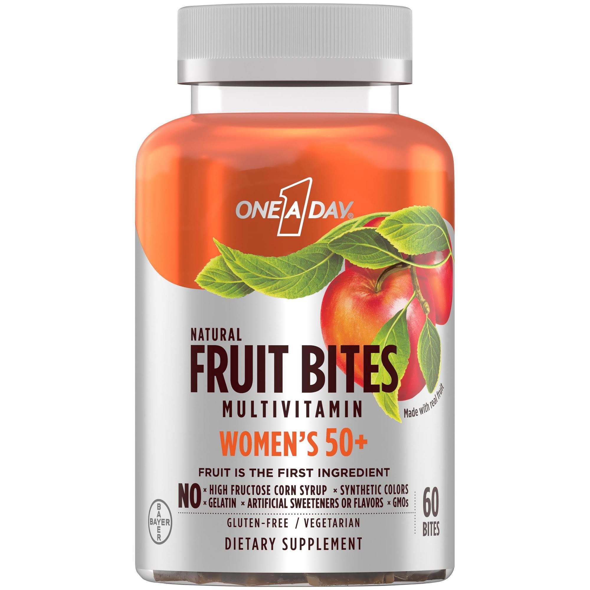 One A Day Multivitamin, Natural, Fruit Bites, Women's 50+ - 60 bites