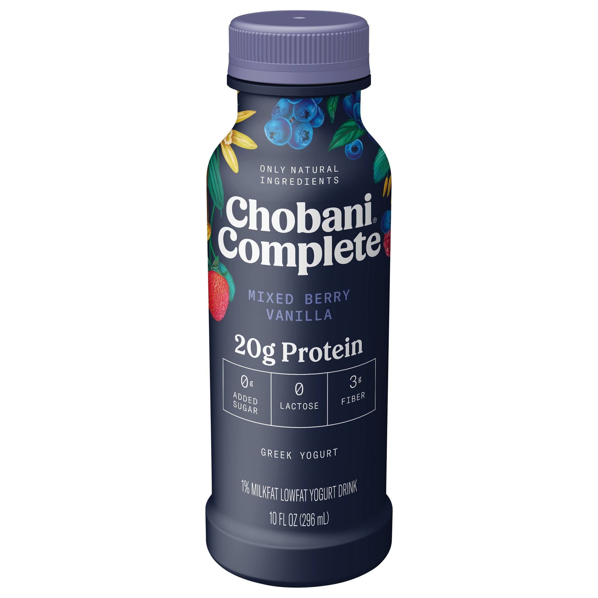 Chobani Complete Yogurt Shake, Greek, Low-Fat, Mixed Berry Vanilla - 10 fl oz