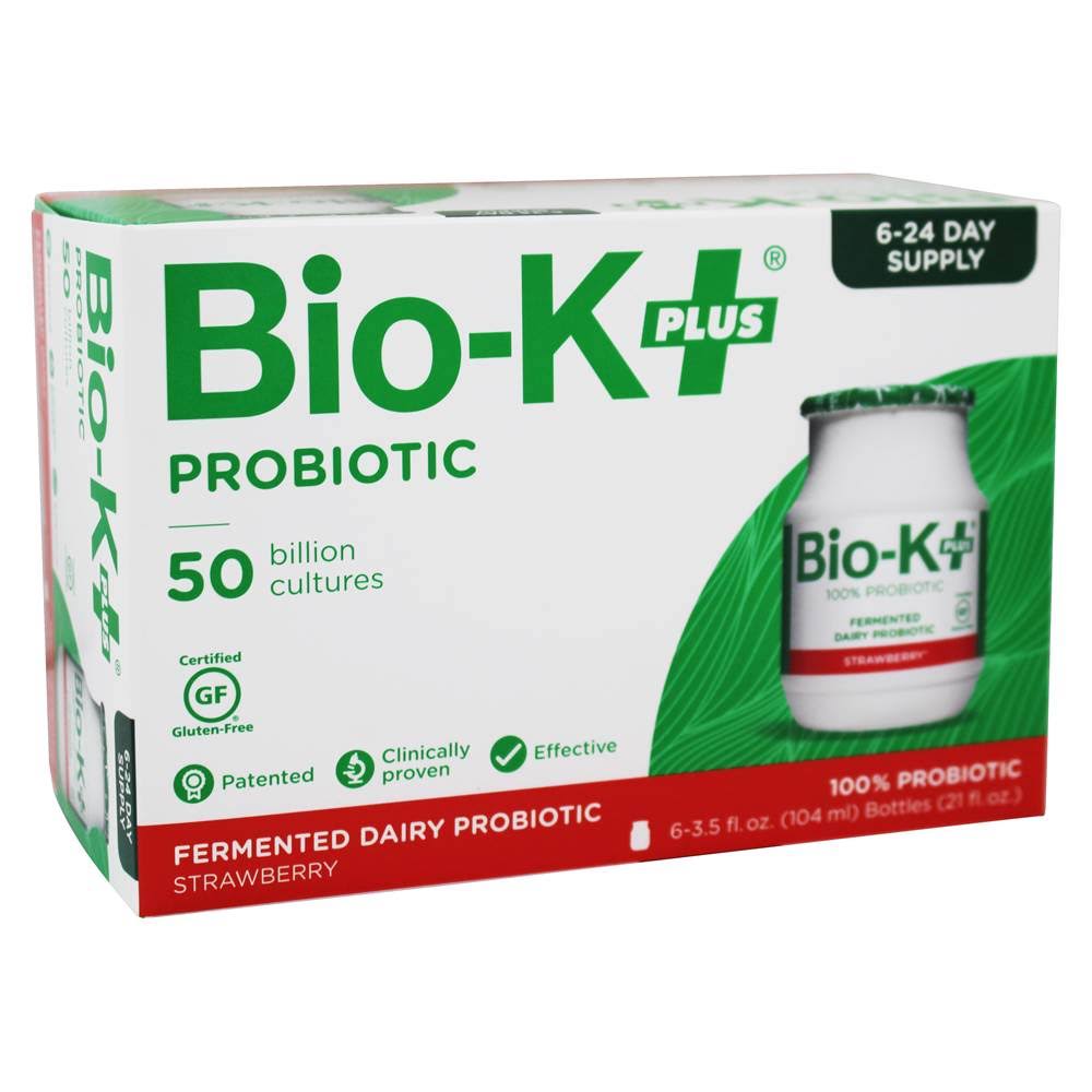 Bio-k Plus Fermented Dairy Probiotic - Strawberry, 6ct, 3.5oz