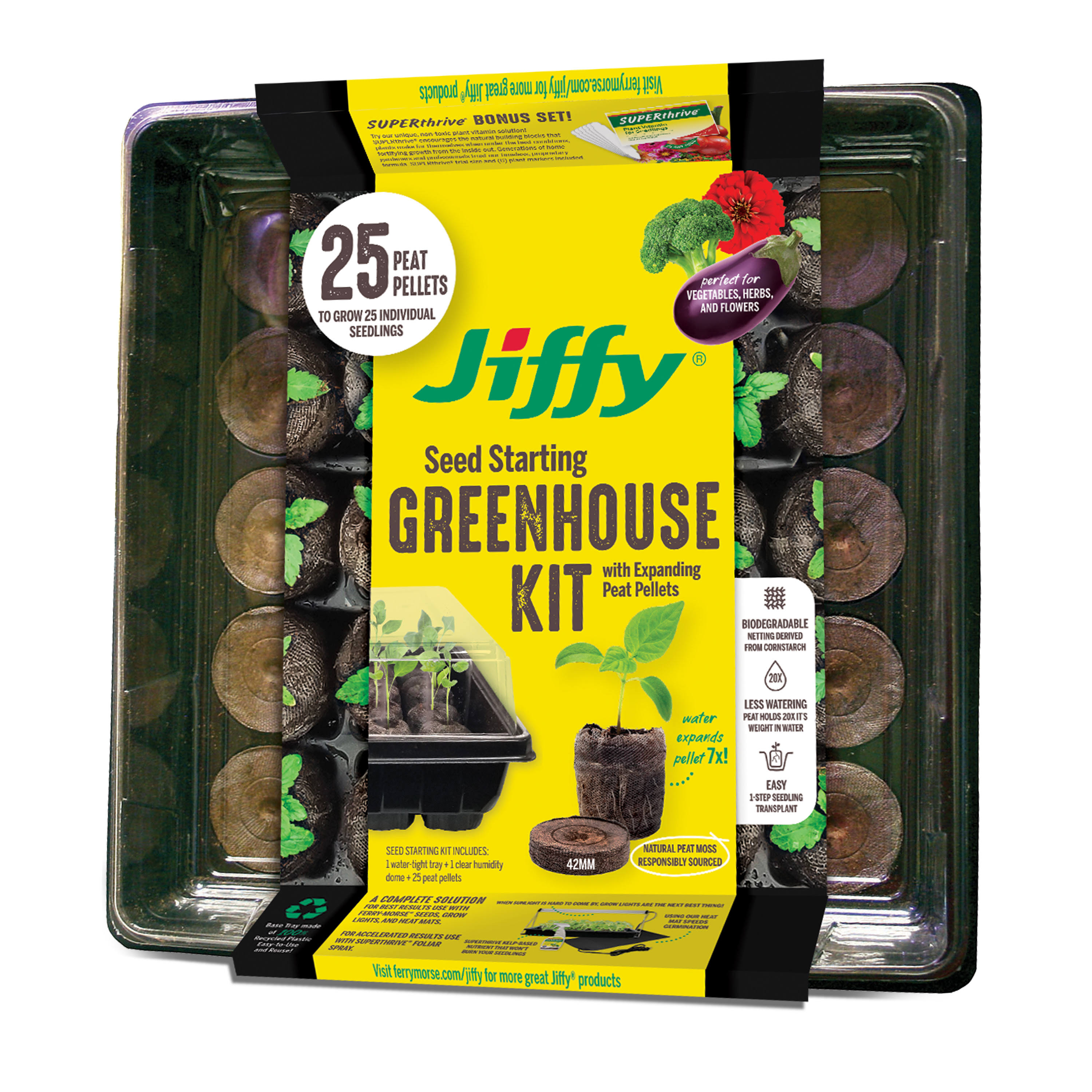 Jiffy Professional 25-Cell Seed Starting Greenhouse with Superthrive
