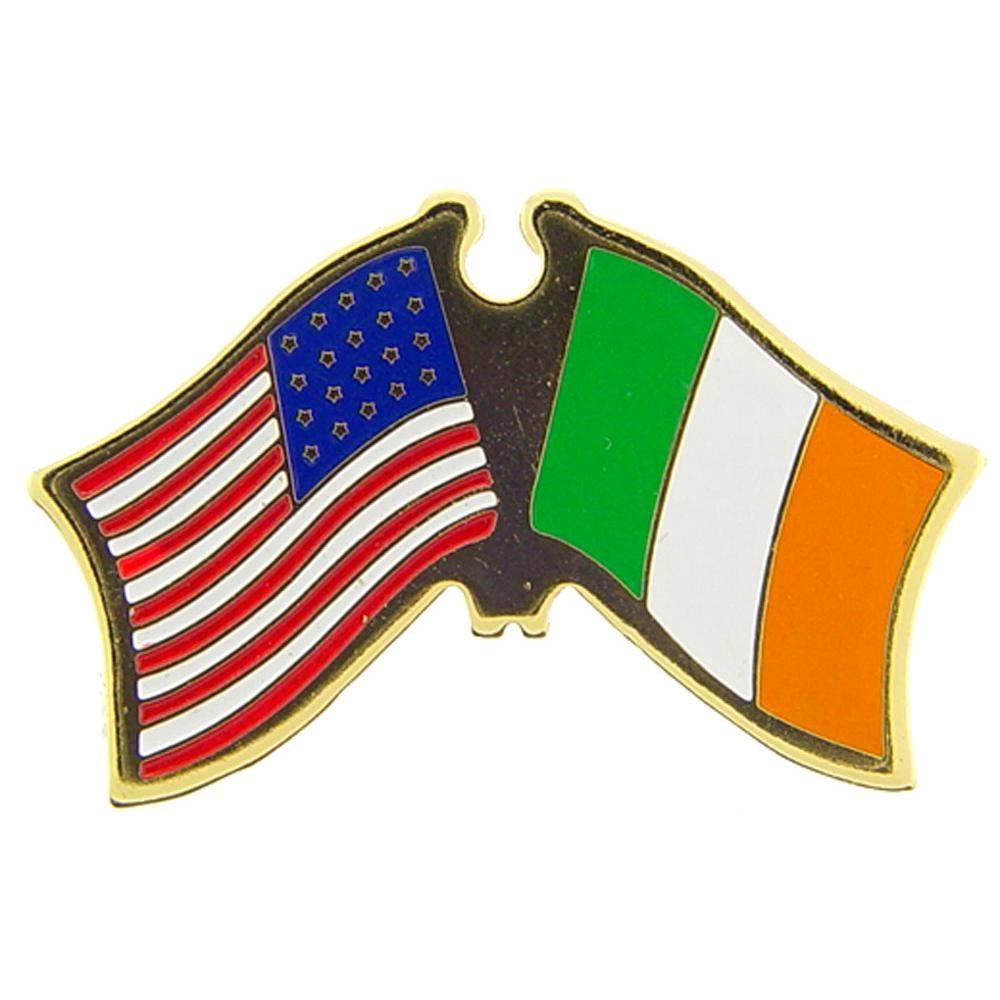 American & Ireland Flags Pin 2.5cm
